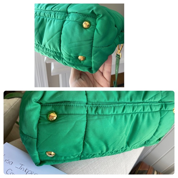 💕Prada Emerald Green Quitled Tote - Picture 5 of 13